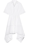 JW ANDERSON Asymmetric embroidered cotton-poplin midi dress