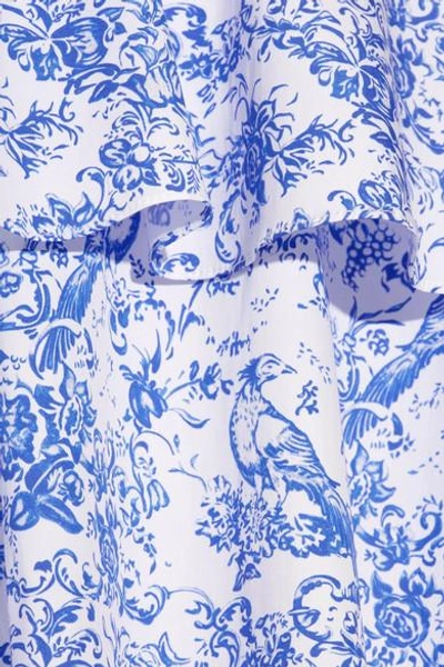 Shop Caroline Constas Carmen Off-the-shoulder Printed Cotton-blend Toile Top