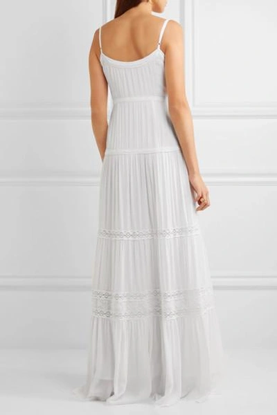 Shop Melissa Odabash Mollie Lace-trimmed Voile Maxi Dress In White