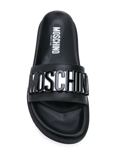 Shop Moschino Logo Slip-on Sandals