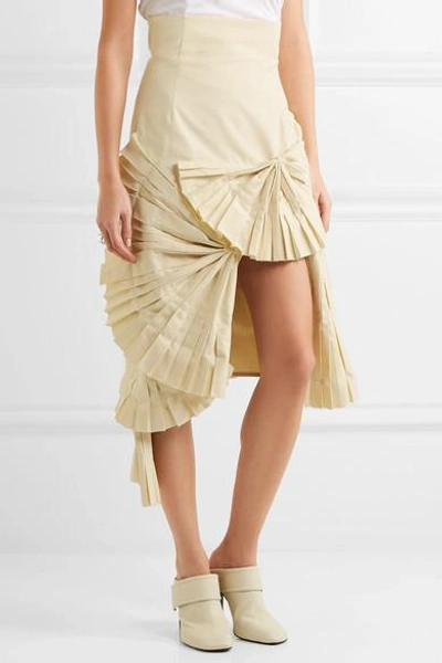 Shop Jacquemus Pleated Canvas Skirt