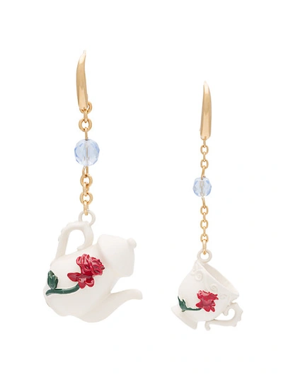 Christopher Kane Beauty And The Beast Teacup Earrings In Gold