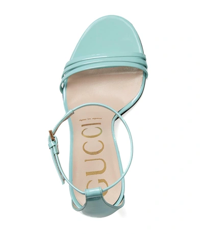 Shop Gucci Turquoise Patent Leather Sandal