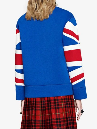 Shop Gucci Union Jack Jersey Sweatshirt In Red