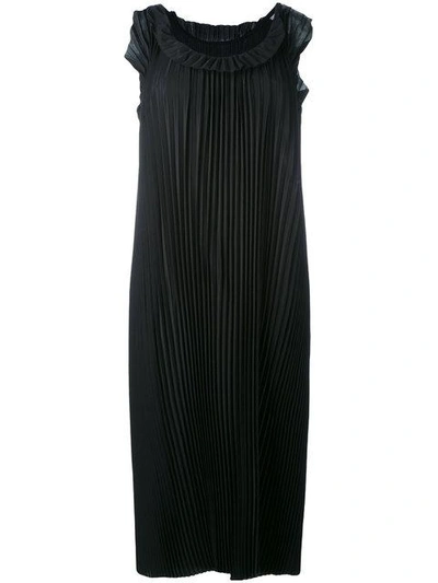 Shop Maison Margiela Pleated Sleeveless Dress - Black