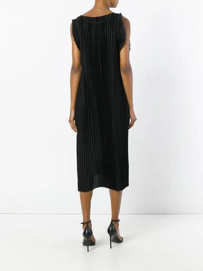 Shop Maison Margiela Pleated Sleeveless Dress - Black