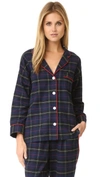 SLEEPY JONES FLANNEL PLAID MARINA PAJAMA SHIRT