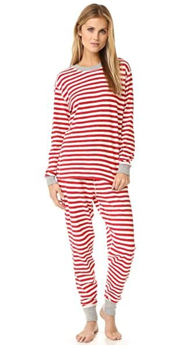 Shop Sleepy Jones Helen Pajama Top In Red