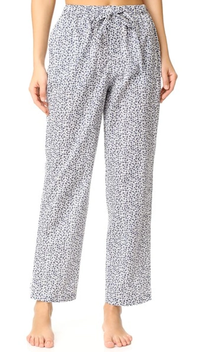 Sleepy Jones Liberty Grace Floral Marina Pajama Pants In 深海蓝