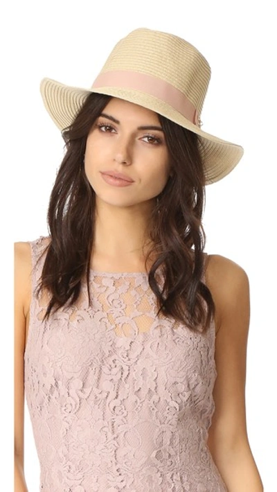 Melissa Odabash Fedora Hat In Cream/blush