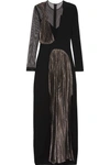 CHRISTOPHER KANE Stretch-jersey, tulle and pleated lamé gown