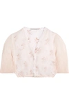 EMILIA WICKSTEAD Leslie cropped floral-print cotton and linen-blend gauze top