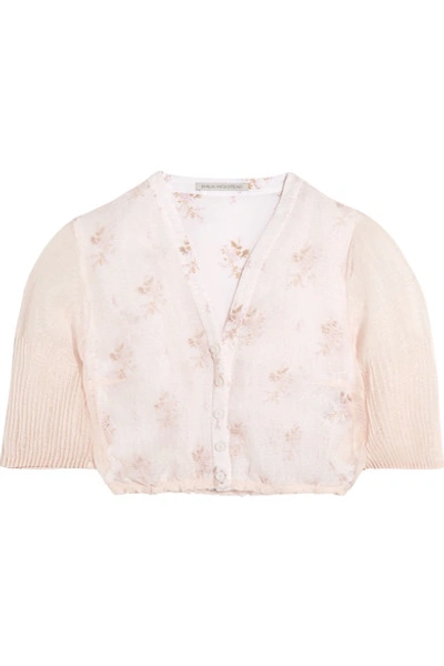 Emilia Wickstead Leslie Cropped Floral-print Cotton And Linen-blend Gauze Top