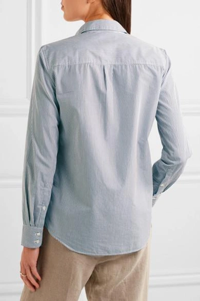 Shop Jcrew Boy Striped Cotton-poplin Shirt