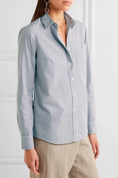 Shop Jcrew Boy Striped Cotton-poplin Shirt