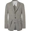 WOOSTER + LARDINI BLACK SLIM-FIT PRINCE OF WALES CHECKED AND PUPPYTOOTH WOOL BLAZER