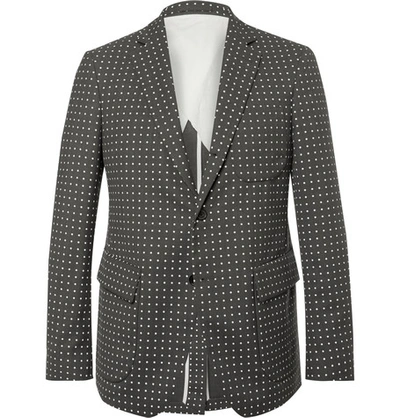 Wooster + Lardini Grey Polka-dot Wool Blazer In Gray