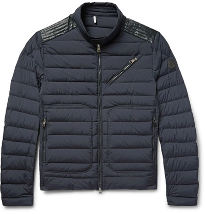Moncler Geant Leather-trimmed Quilted Stretch-shell Down Jacket