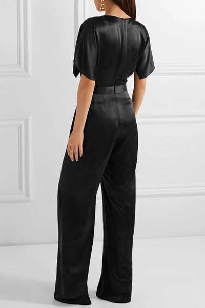 Shop Maiyet Wrap-effect Organza-trimmed Silk-satin Jumpsuit