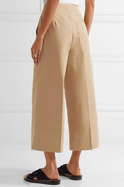Shop Helmut Lang Cropped Cotton Wide-leg Pants
