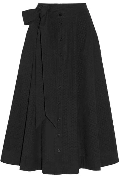 Shop Lisa Marie Fernandez Broderie Anglaise Cotton Midi Skirt