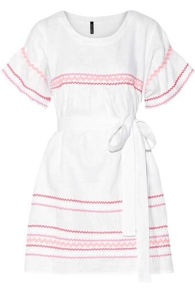 Shop Lisa Marie Fernandez Fiesta Rickrack-trimmed Linen Mini Dress