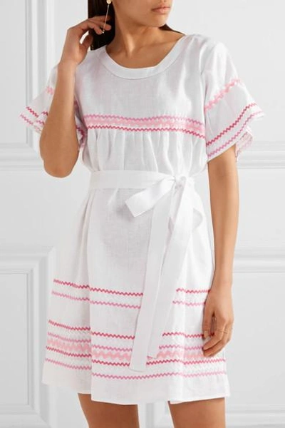 Shop Lisa Marie Fernandez Fiesta Rickrack-trimmed Linen Mini Dress