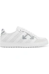 OFF-WHITE Perforated printed leather sneakers