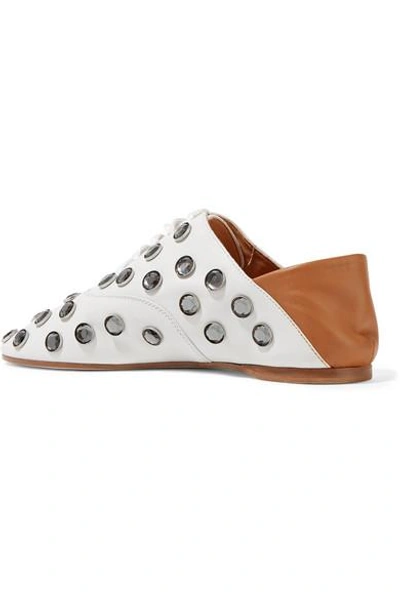 Shop Acne Studios Mika Crystal-embellished Leather Loafers