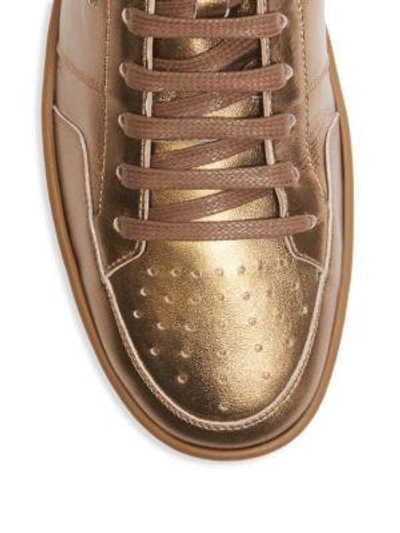 Shop Saint Laurent Perforated Hi-top Sneakers In Silver