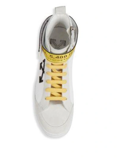 Shop Off-white Arrow High-top Sneakers In Grey Yellow