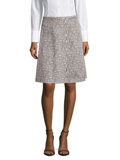 Max Mara Moschea Printed Side Zip Skirt In White Multicolor