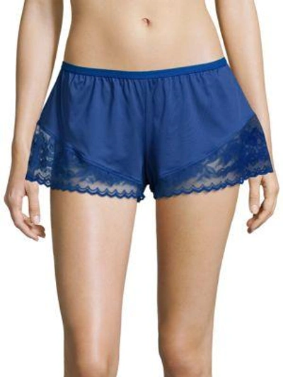 Cosabella Cosmopolitan Lace-trimmed Boxer Shorts, Marine Blue
