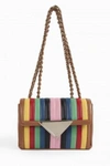 SARA BATTAGLIA Multi Stripe Chain Shoulder Bag