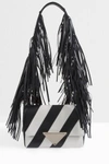 SARA BATTAGLIA Striped Fringe Shoulder Bag