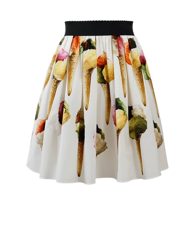 Shop Dolce & Gabbana Gelato Skirt In White