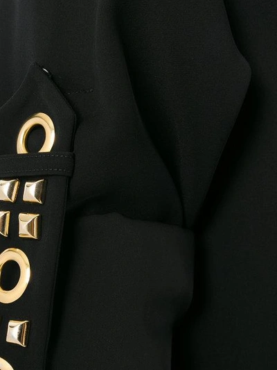 Shop Alexandre Vauthier Studded Straps Shirt In Black