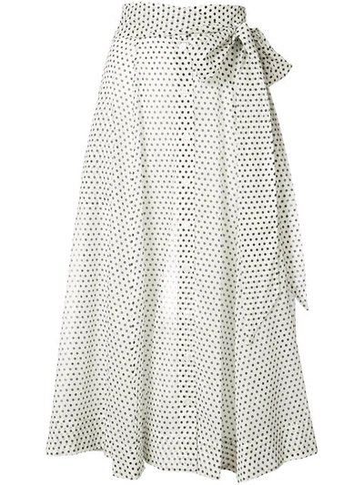 Lisa Marie Fernandez Beach Skirt In Geometric Print, White. In Black & White Polka Dots