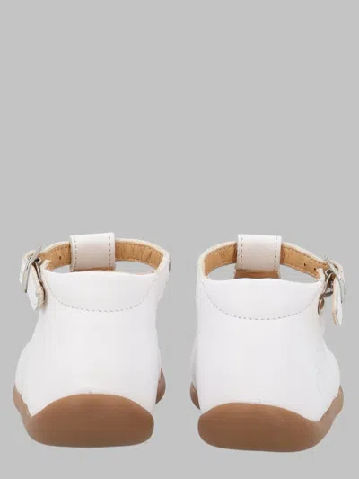 Pom D'api Mini Stand-up Sandals In Soft Leather In White
