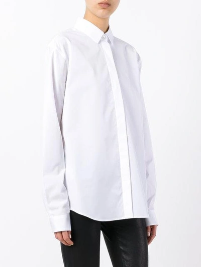 Shop Saint Laurent Classic Long Sleeve Shirt In White