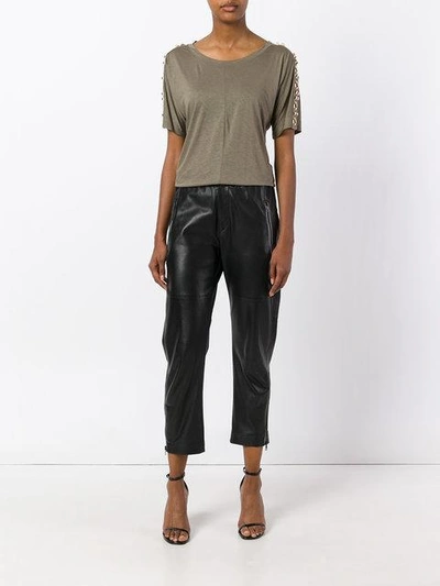 Shop Alexandre Vauthier Eyelets & Studs T-shirt - Neutrals