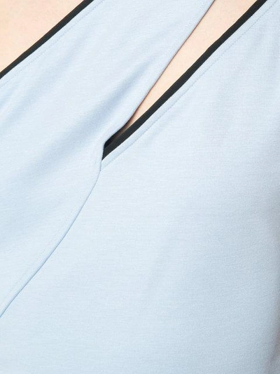 Shop Mugler Cut Out One-shoulder Dress In Blue