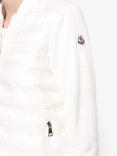 Shop Moncler Quilted Down Jacket  In White