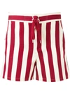 RED VALENTINO striped shorts,DRYCLEANONLY