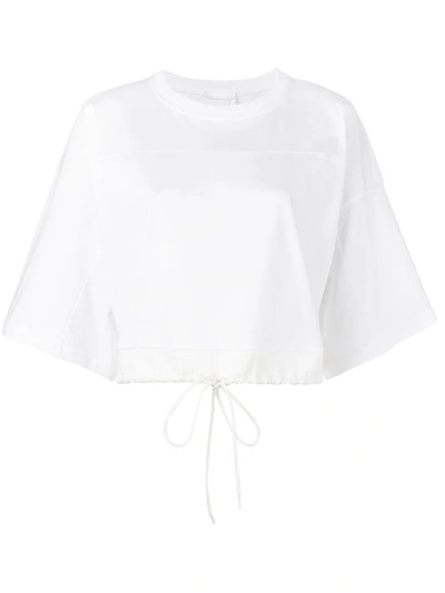 Chloé White Drawstring Cropped T-shirt