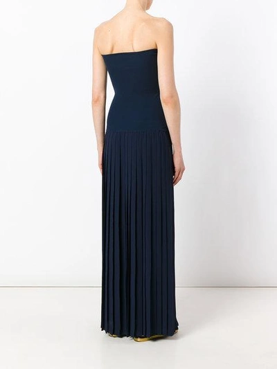 Shop Antonio Marras Fitted Shift Strapless Dress In Blue