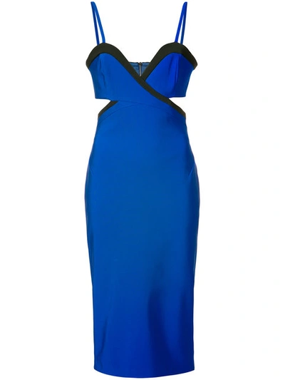 Mugler Mega Milan Bicolor Dress In Blue. | ModeSens