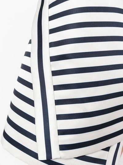 Shop Carven Striped-print Mini Skirt In White