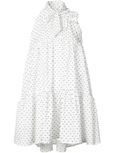 Shop Lisa Marie Fernandez Polka Dot Bow Babydoll Dress