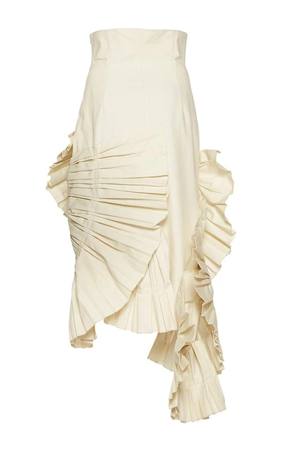 Shop Jacquemus Pleated Asymmetric Skirt